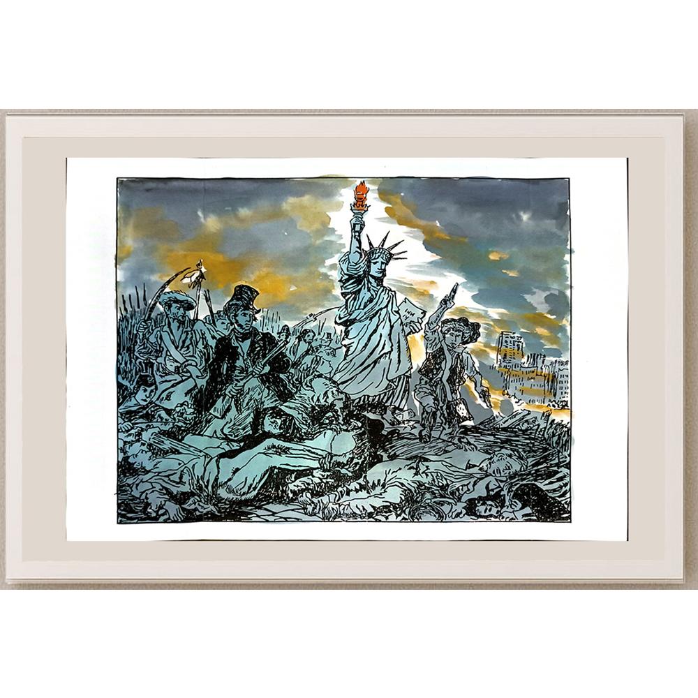 Zhang Wei 29x21cm Orijinal Karikatür BOD04668