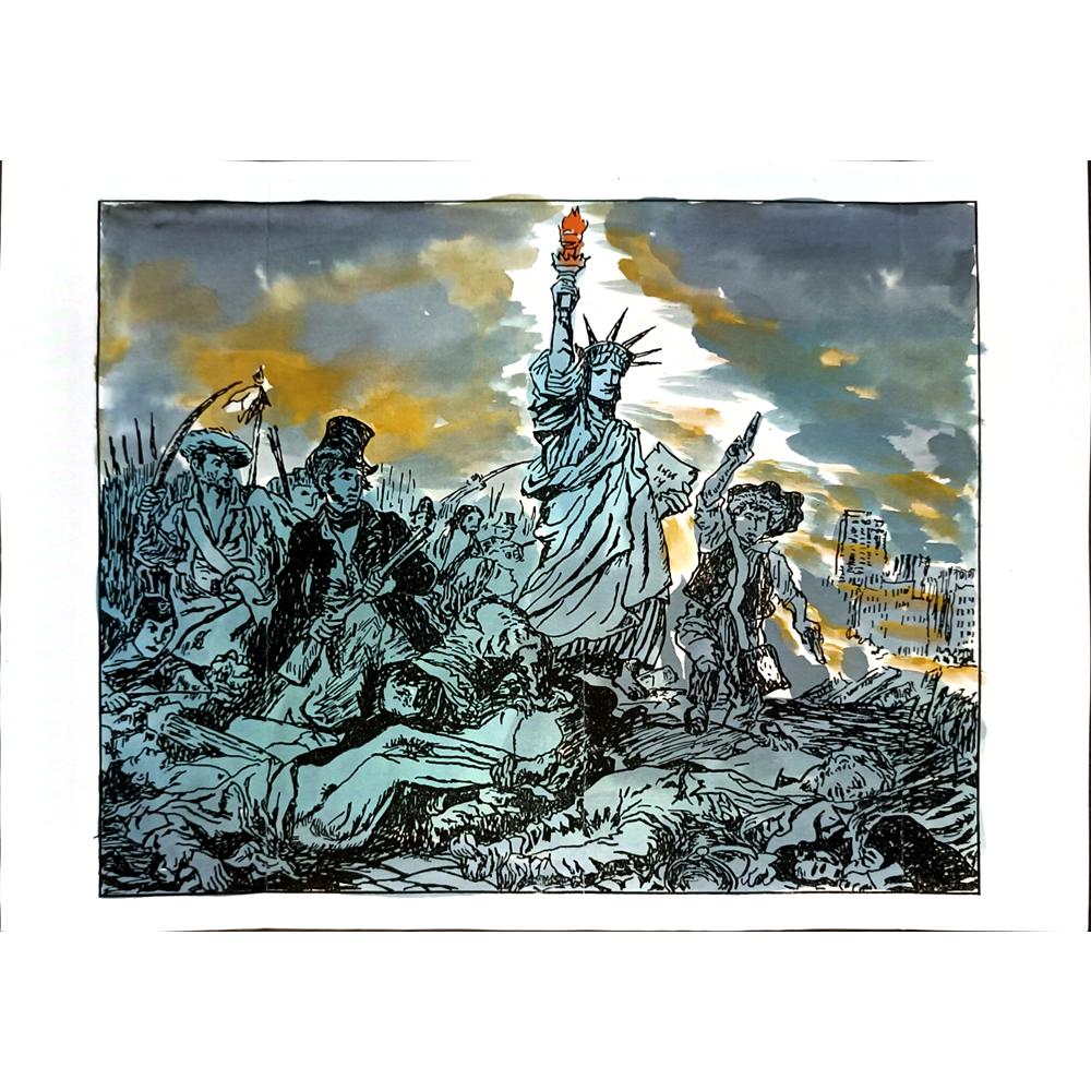 Zhang Wei 29x21cm Orijinal Karikatür BOD04668