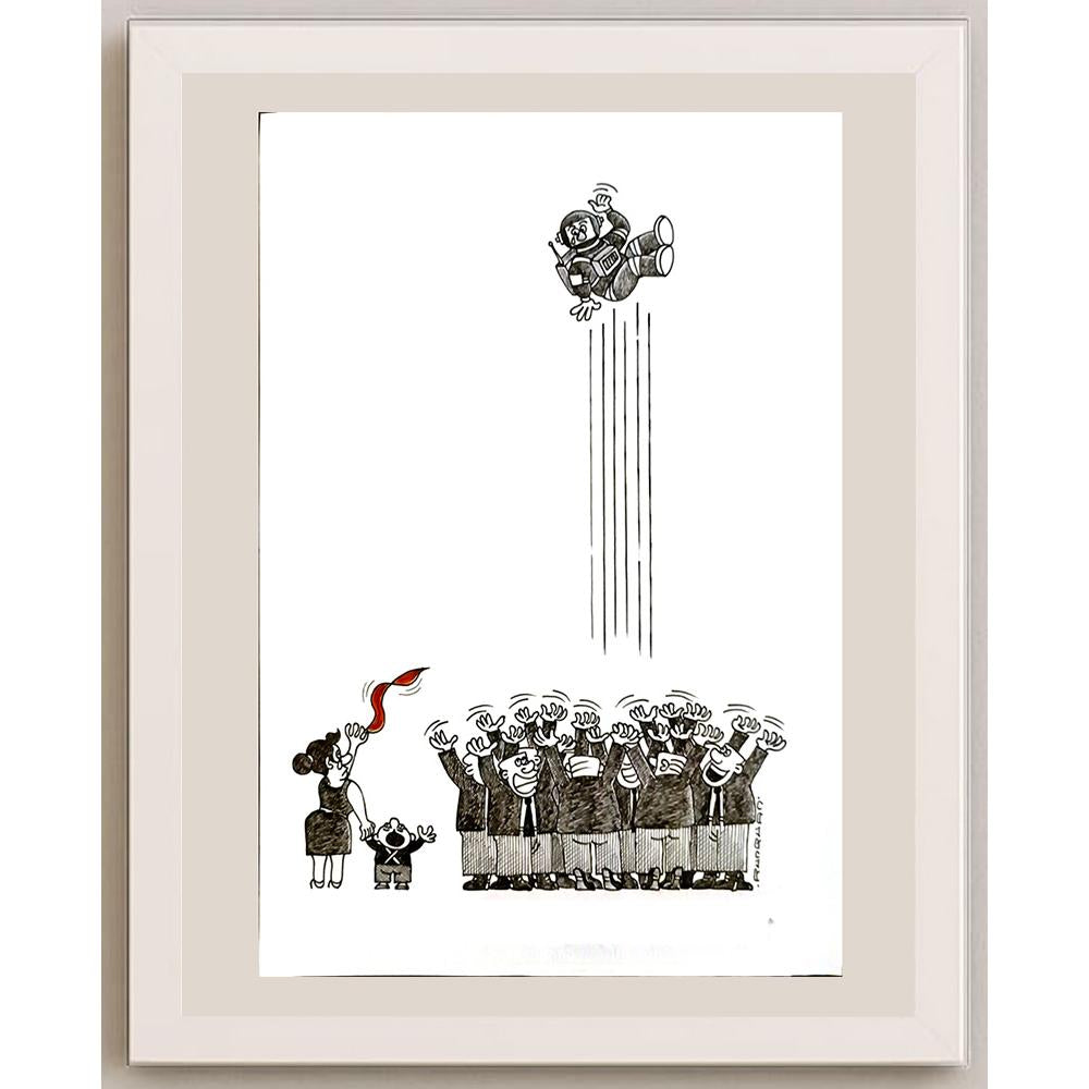 Li Rungwuan 29x21cm Orijinal Karikatür BOD04673