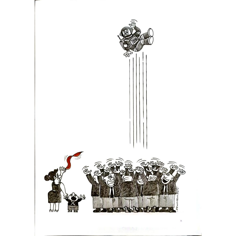 Li Rungwuan 29x21cm Orijinal Karikatür BOD04673