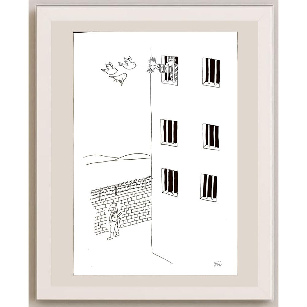 Masoud Ziaei Zardkhashosei 29x21cm Orijinal Karikatür BOD04678