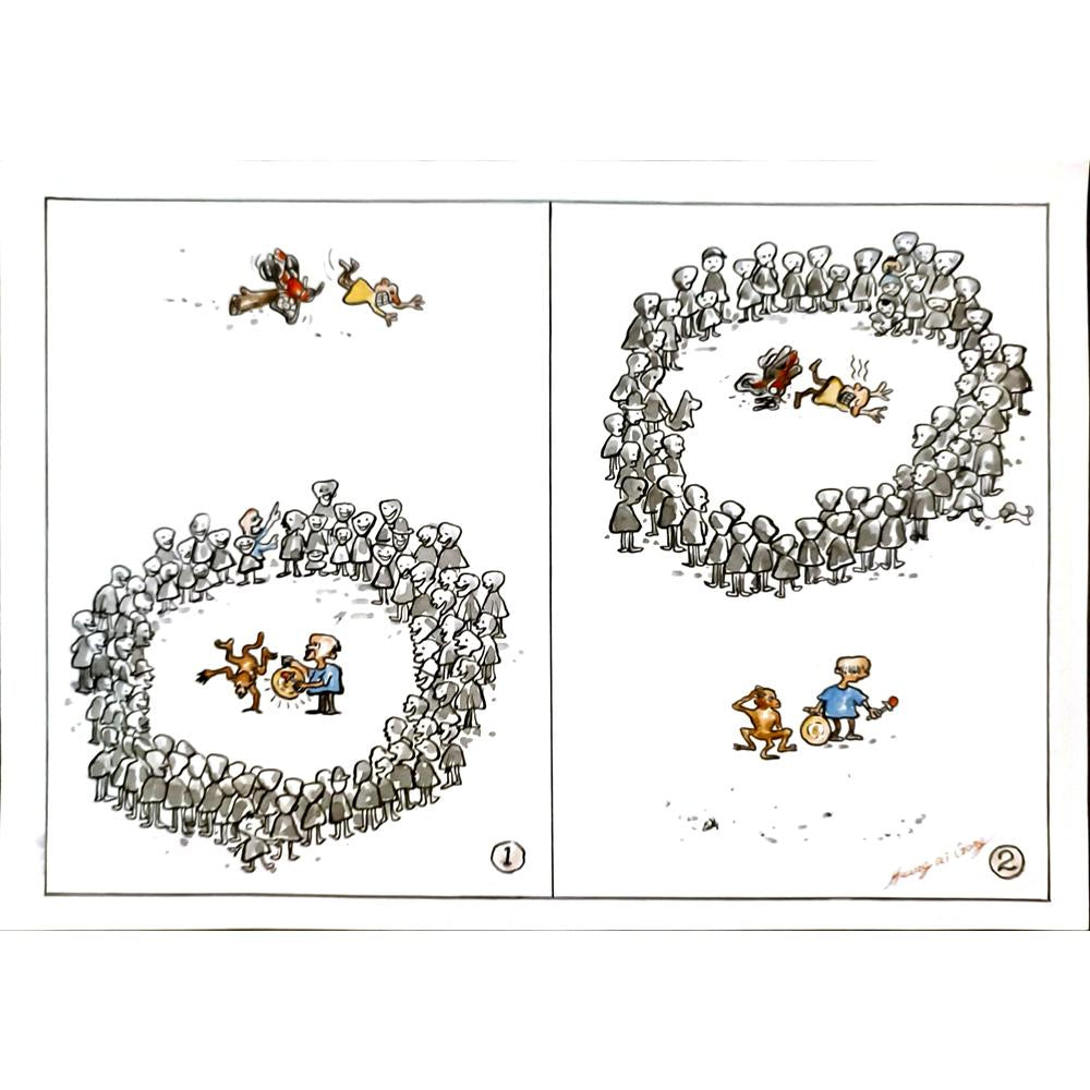 Huang Qi Gong 29x21cm Orijinal Karikatür BOD04681