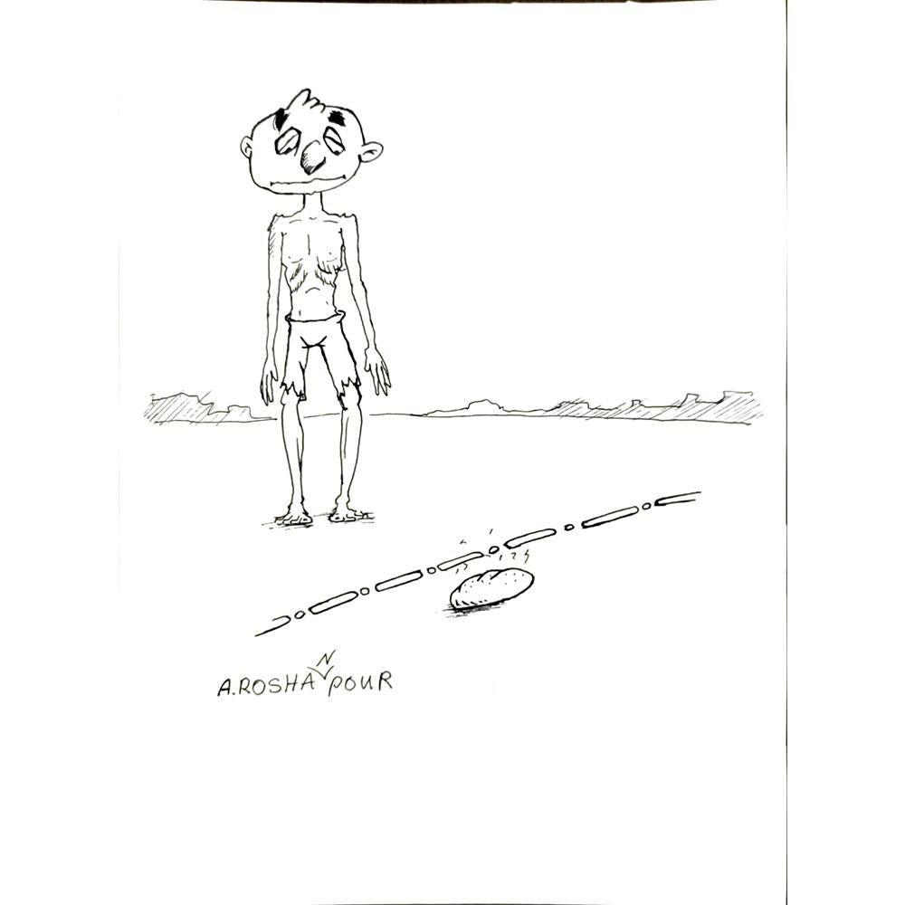 Amin Roshanpour 29x21cm Orijinal Karikatür BOD04682