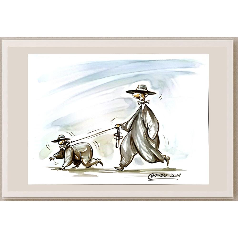Andre Pijet 30x23cm Orijinal Karikatür BOD04684