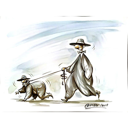 Andre Pijet 30x23cm Orijinal Karikatür BOD04684