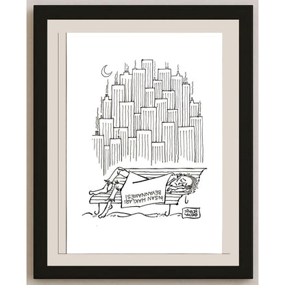 Niyazi Yoltaş 25x17cm Orijinal Karikatür BOD04690