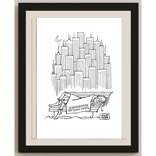 Niyazi Yoltaş 25x17cm Orijinal Karikatür BOD04690