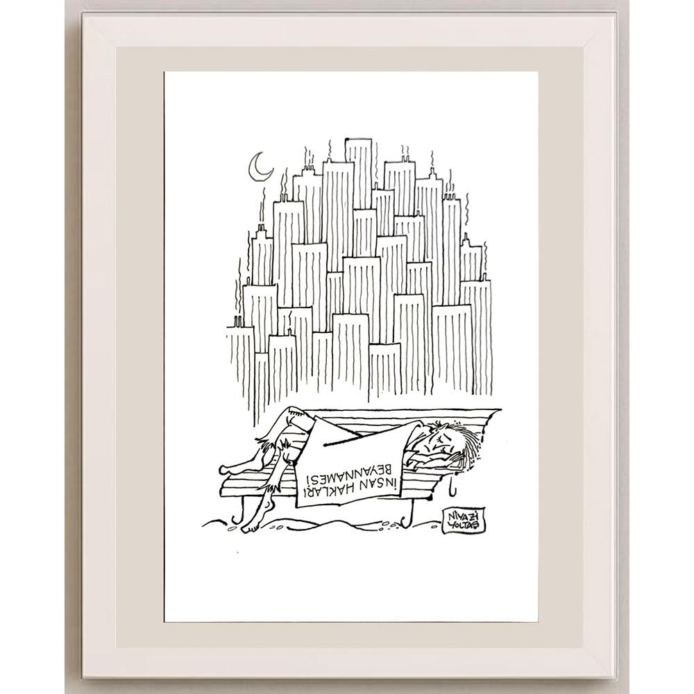 Niyazi Yoltaş 25x17cm Orijinal Karikatür BOD04690