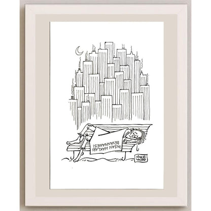 Niyazi Yoltaş 25x17cm Orijinal Karikatür BOD04690