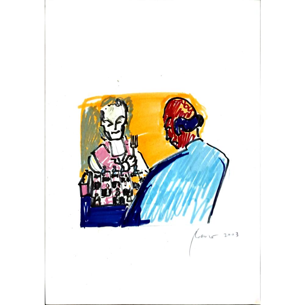 Mileta Miloradovic 29x21cm Orijinal Karikatür BOD04712