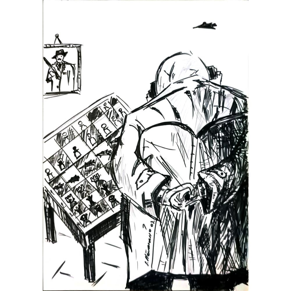 Mileta Miloradovic 29x21cm Orijinal Karikatür BOD04713