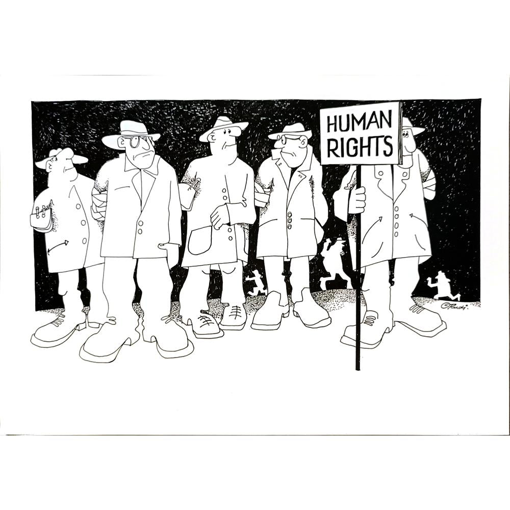 Rudi Schmückle 29x21cm Orijinal Karikatür BOD04717