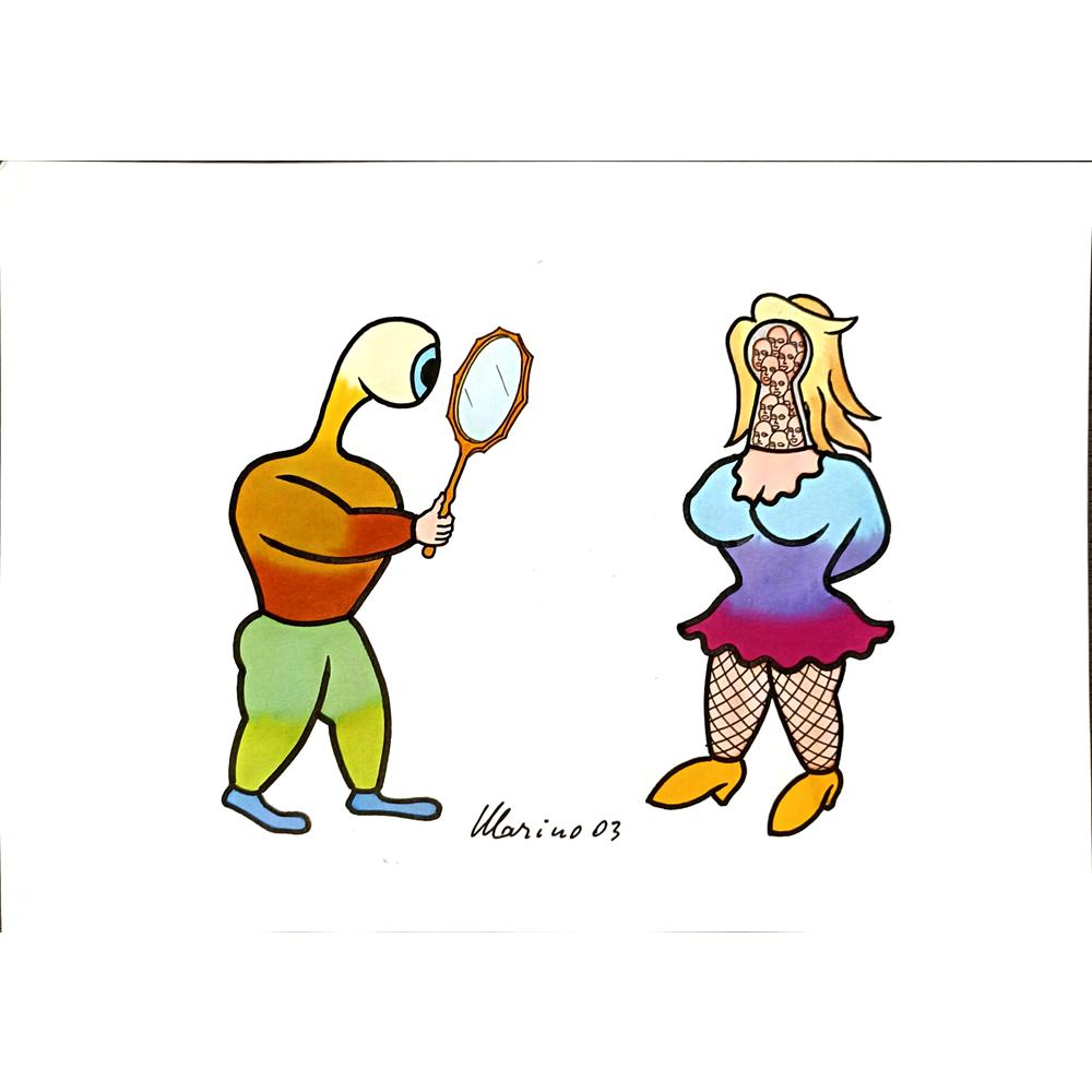 Marino Tarizzo 29x21cm Orijinal Karikatür BOD04721