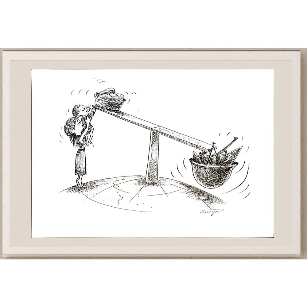 Wolfgang Schlegel 29x21cm Orijinal Karikatür BOD04723