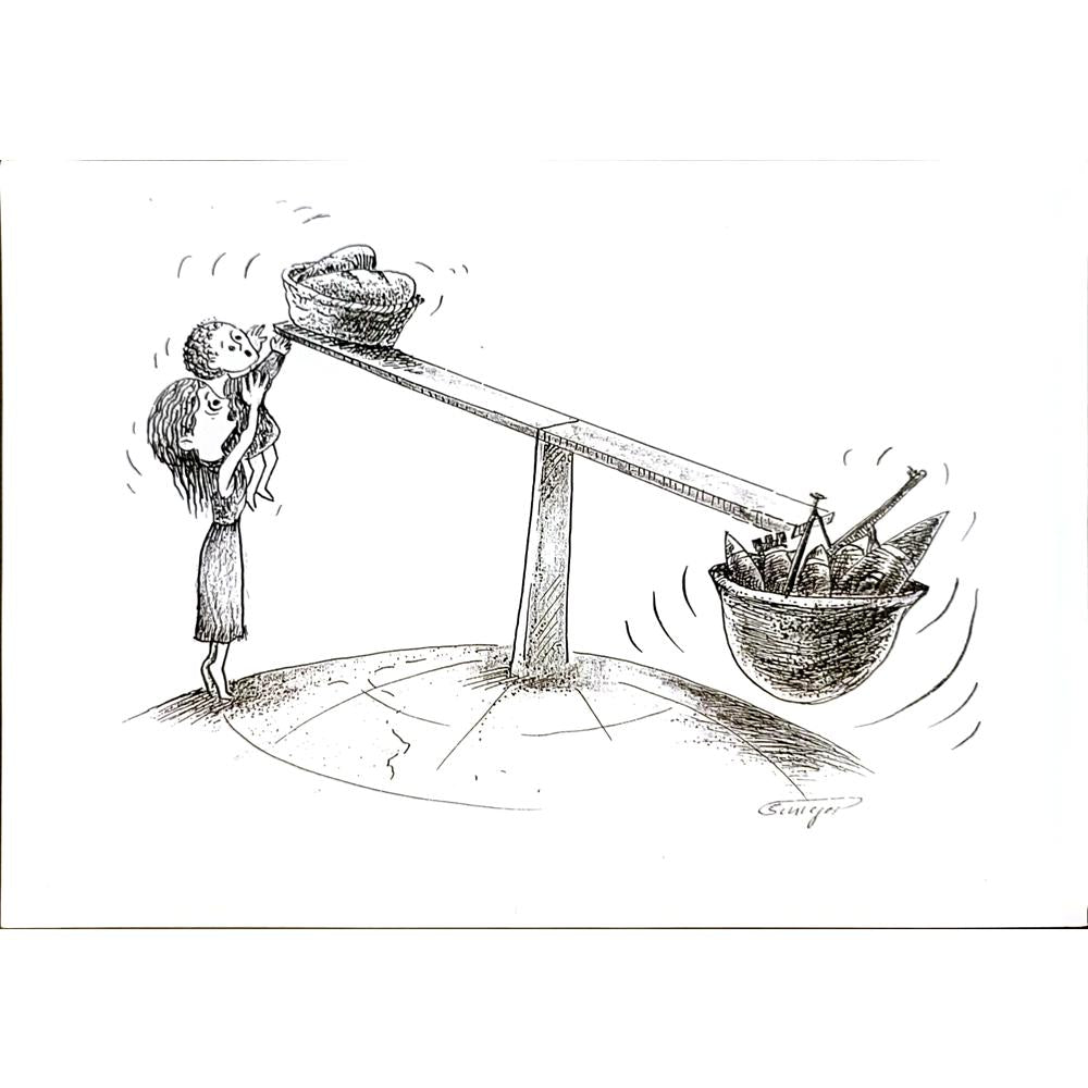 Wolfgang Schlegel 29x21cm Orijinal Karikatür BOD04723