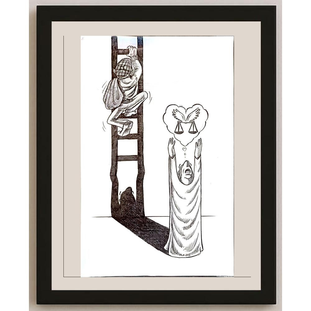 Massood Abrishaman 21x19cm Orijinal Karikatür BOD04725
