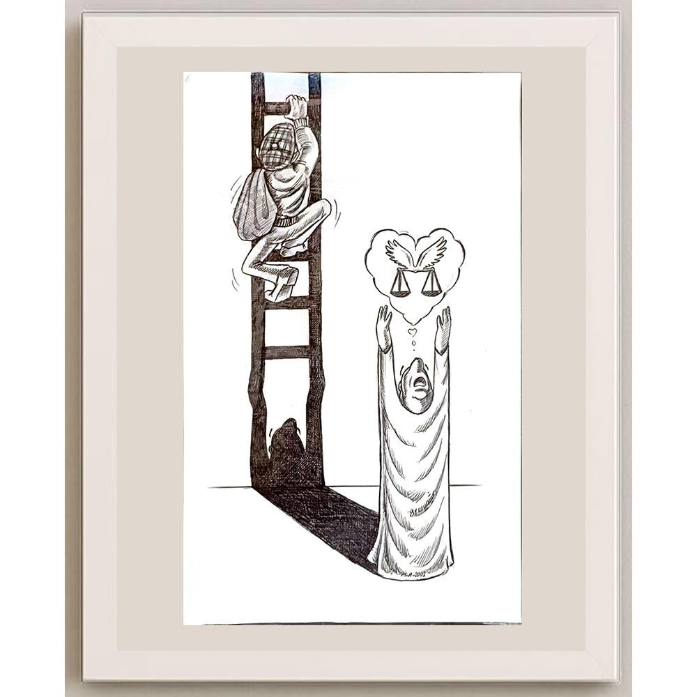 Massood Abrishaman 21x19cm Orijinal Karikatür BOD04725