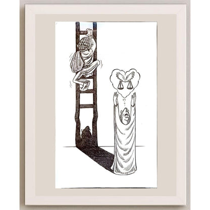 Massood Abrishaman 21x19cm Orijinal Karikatür BOD04725