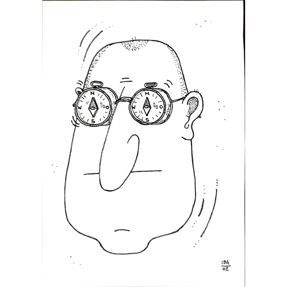 Vladimir Kuba 21x15cm Orijinal Karikatür BOD04727