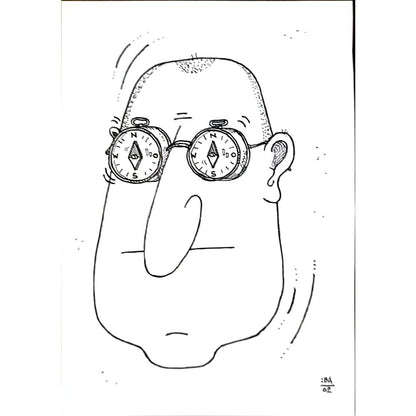 Vladimir Kuba 21x15cm Orijinal Karikatür BOD04727
