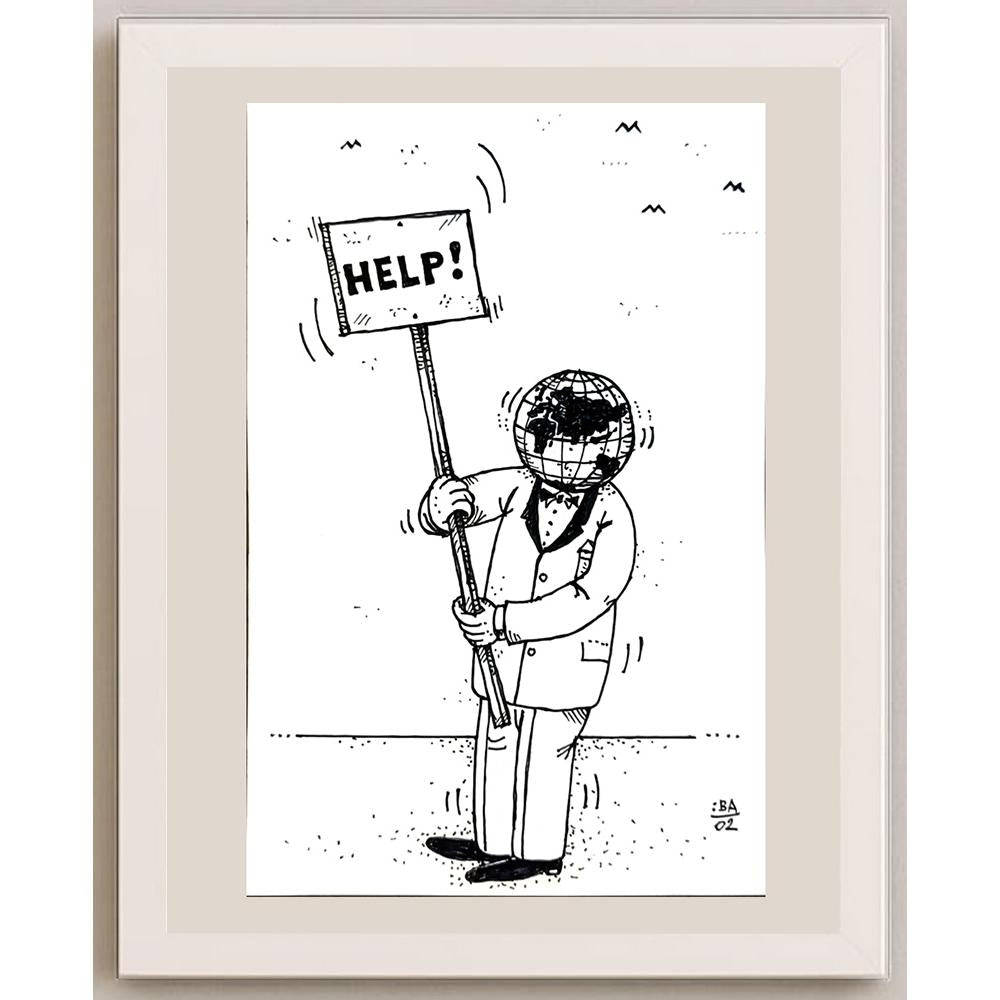 Vladimir Kuba 21x15cm Orijinal Karikatür BOD04733