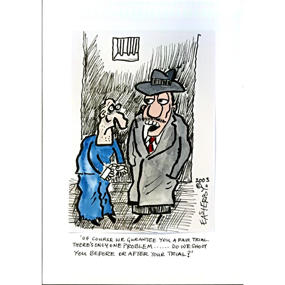 Derek Easterby 21x15cm Orijinal Karikatür BOD04734