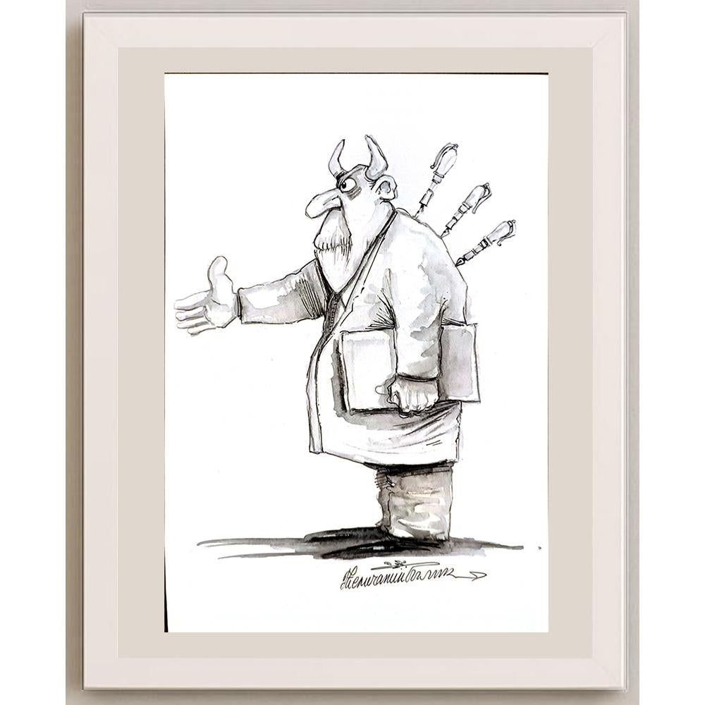 Goran Celicanin 25x17cm Orijinal Karikatür BOD04743