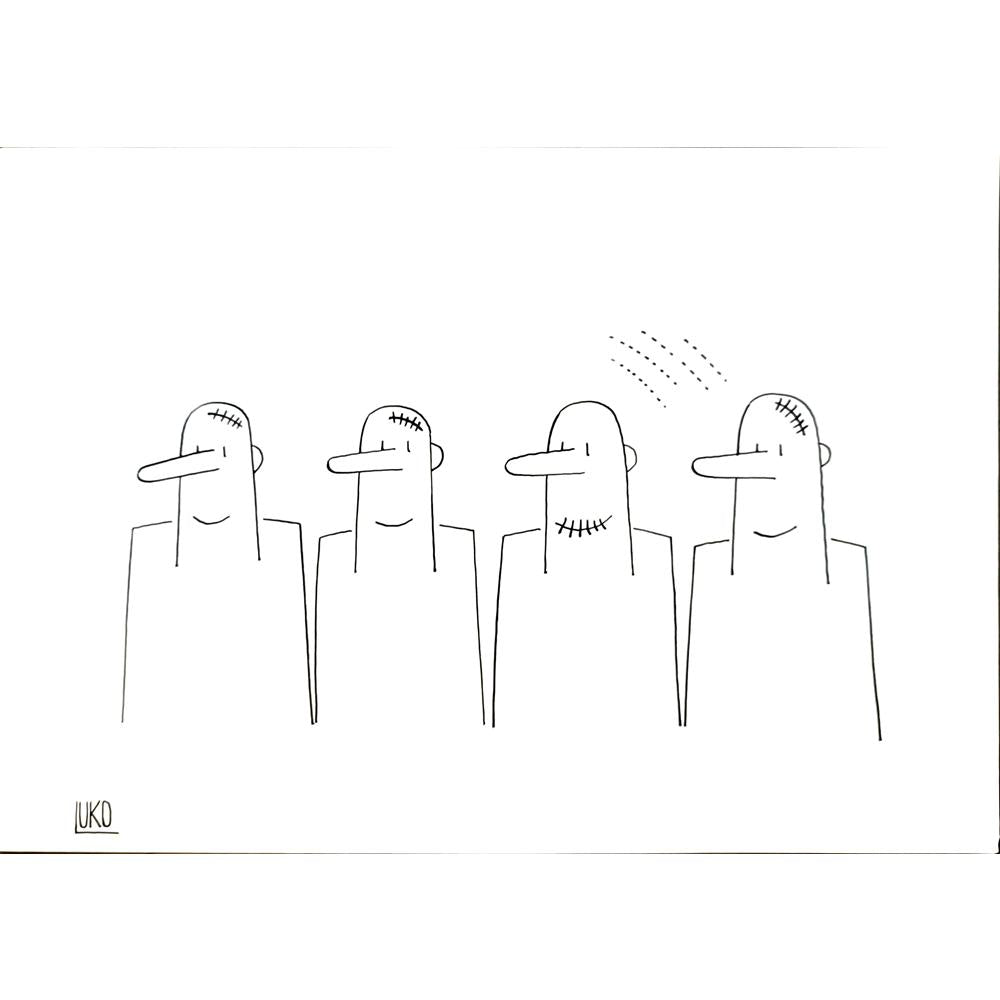 Peter Luko 29x21cm Orijinal Karikatür BOD04745