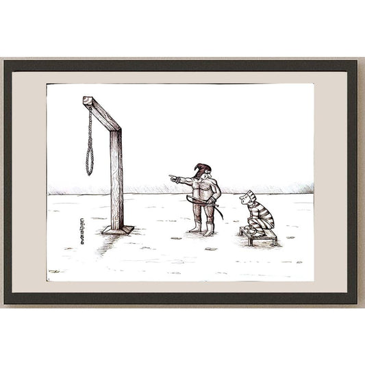 Mohammad Amin Aghaey 23x21cm Orijinal Karikatür BOD04746