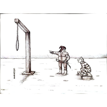 Mohammad Amin Aghaey 23x21cm Orijinal Karikatür BOD04746