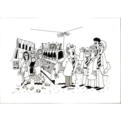 Branko Zupanic 29x21cm Orijinal Karikatür BOD04747