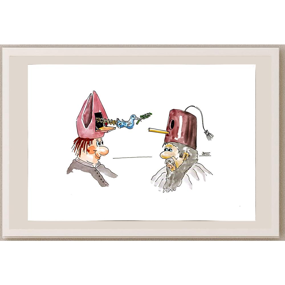 Winfried Besslich 29x21cm Orijinal Karikatür BOD04749