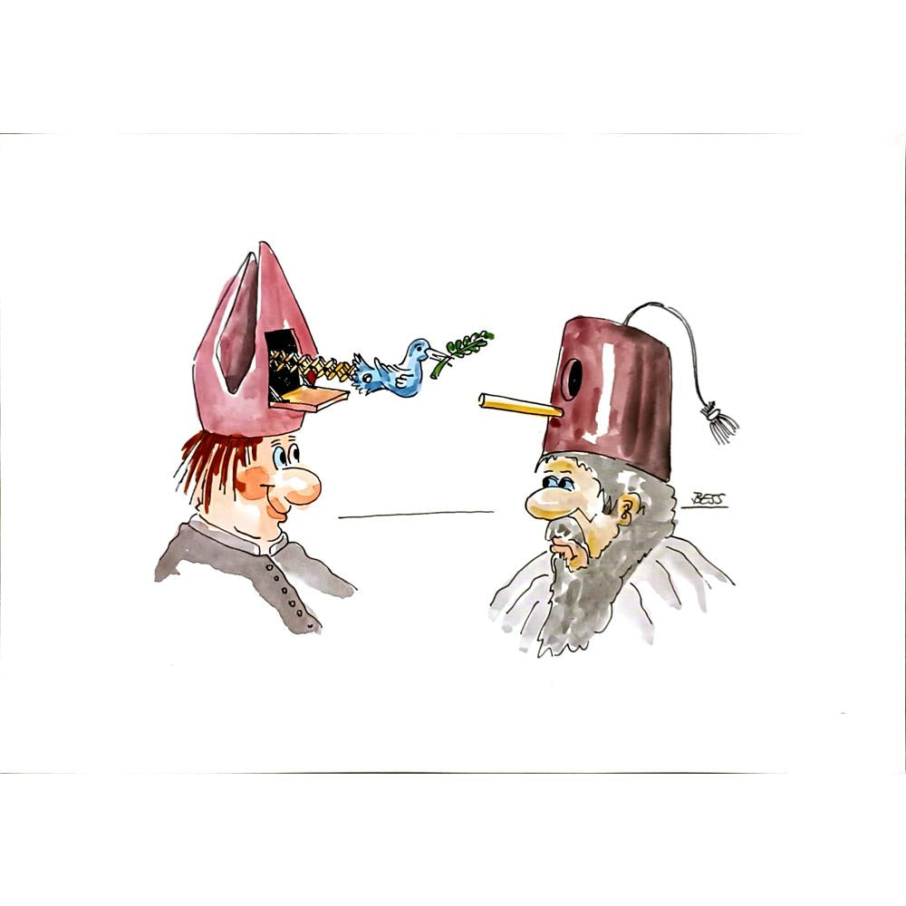 Winfried Besslich 29x21cm Orijinal Karikatür BOD04749