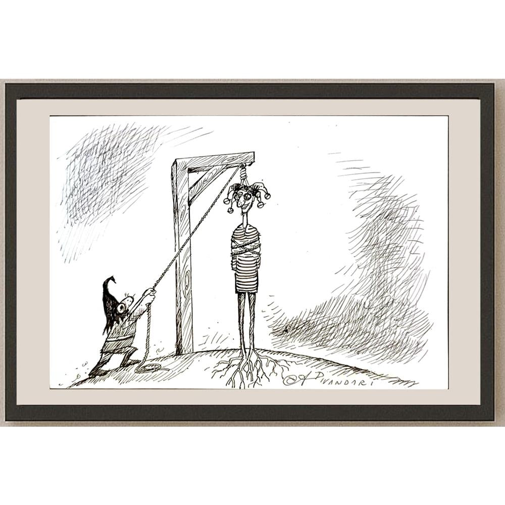 Ali Divandari 21x15cm Orijinal Karikatür BOD04763