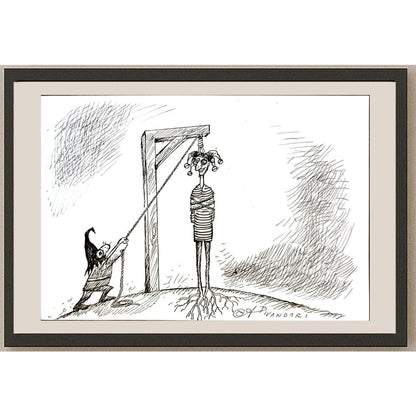 Ali Divandari 21x15cm Orijinal Karikatür BOD04763