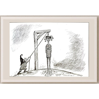 Ali Divandari 21x15cm Orijinal Karikatür BOD04763