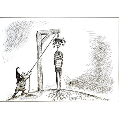 Ali Divandari 21x15cm Orijinal Karikatür BOD04763