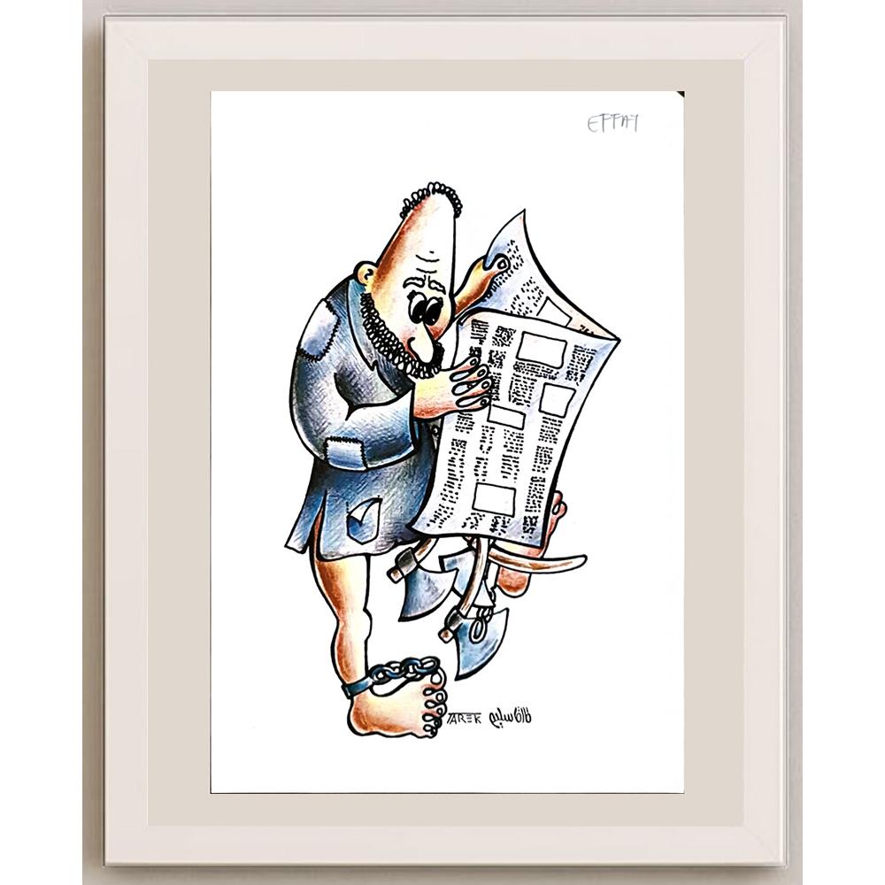 Tarek Seliem Mikhail 29x21cm Orijinal Karikatür BOD04766