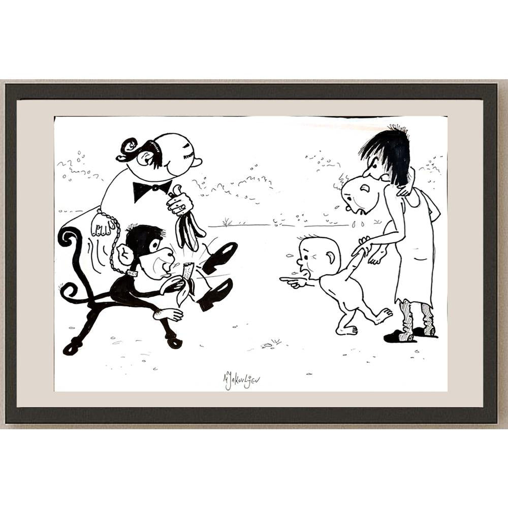 Miroslav Jakovljev 29x21cm Orijinal Karikatür BOD04783