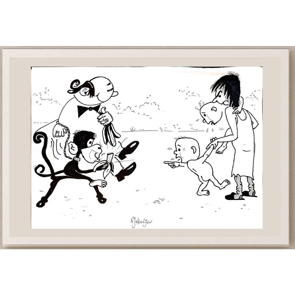 Miroslav Jakovljev 29x21cm Orijinal Karikatür BOD04783