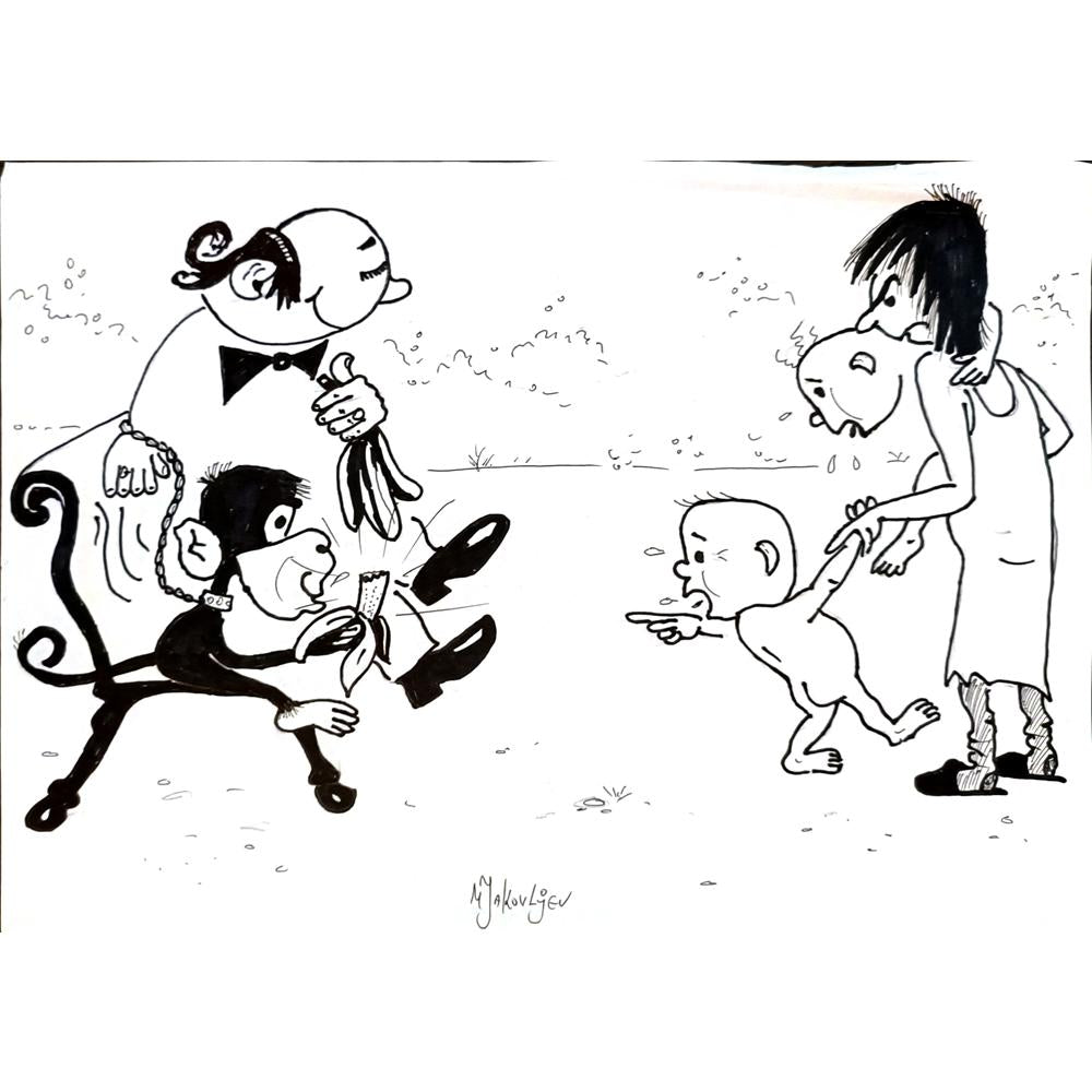 Miroslav Jakovljev 29x21cm Orijinal Karikatür BOD04783