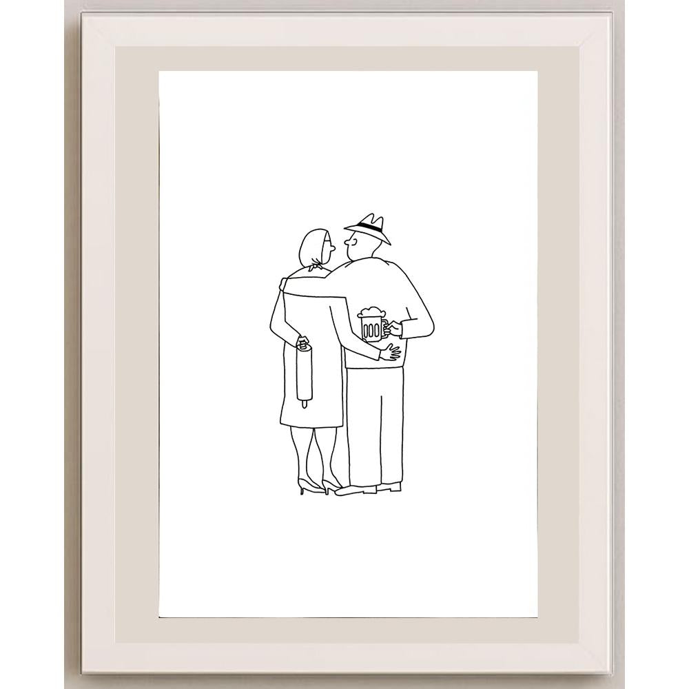 Jindrich Otta 29x21cm Orijinal Karikatür BOD04786