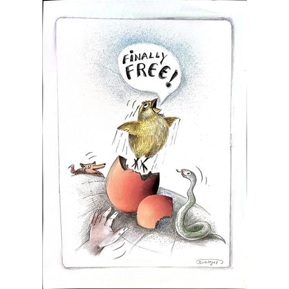 Wolfgang Schlegel 29x21cm Orijinal Karikatür BOD04791