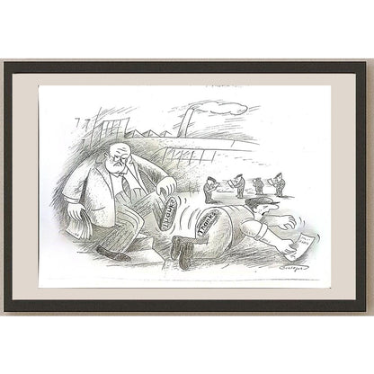 Wolfgang Schlegel 29x21cm Orijinal Karikatür BOD04792