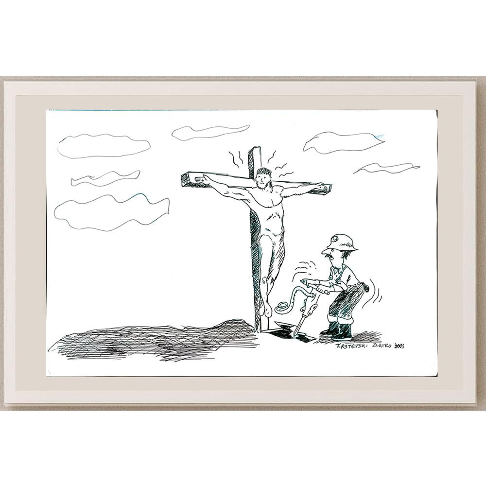 Zlatko Krstevski 29x21cm Orijinal Karikatür BOD04796