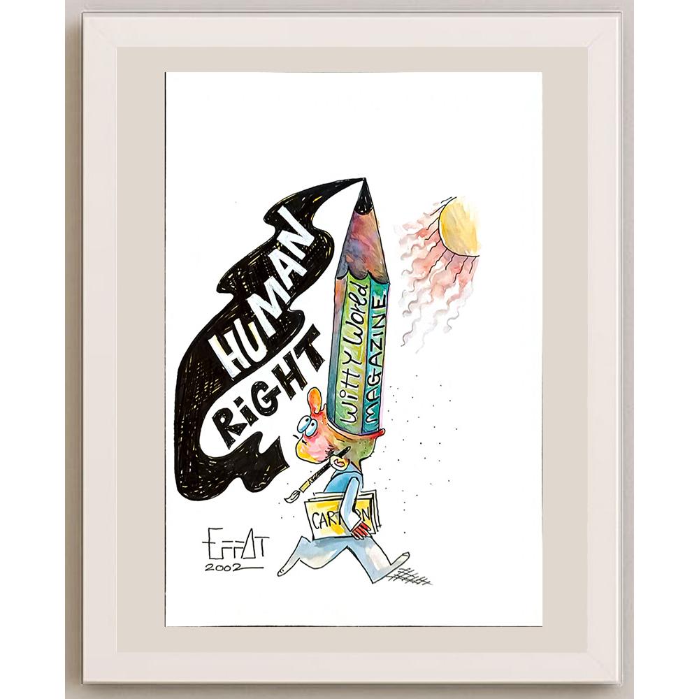 Mohammed Effat 25x17cm Orijinal Karikatür BOD04798
