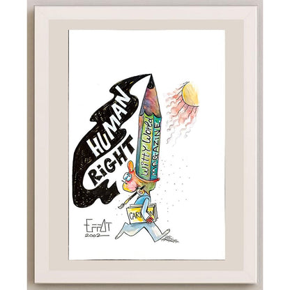 Mohammed Effat 25x17cm Orijinal Karikatür BOD04798