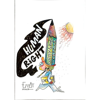Mohammed Effat 25x17cm Orijinal Karikatür BOD04798
