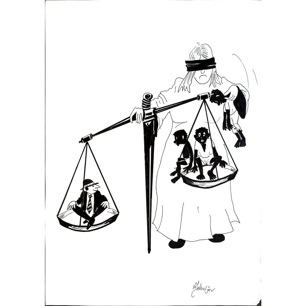 Miroslav Jakovljev 29x21cm Orijinal Karikatür BOD04811