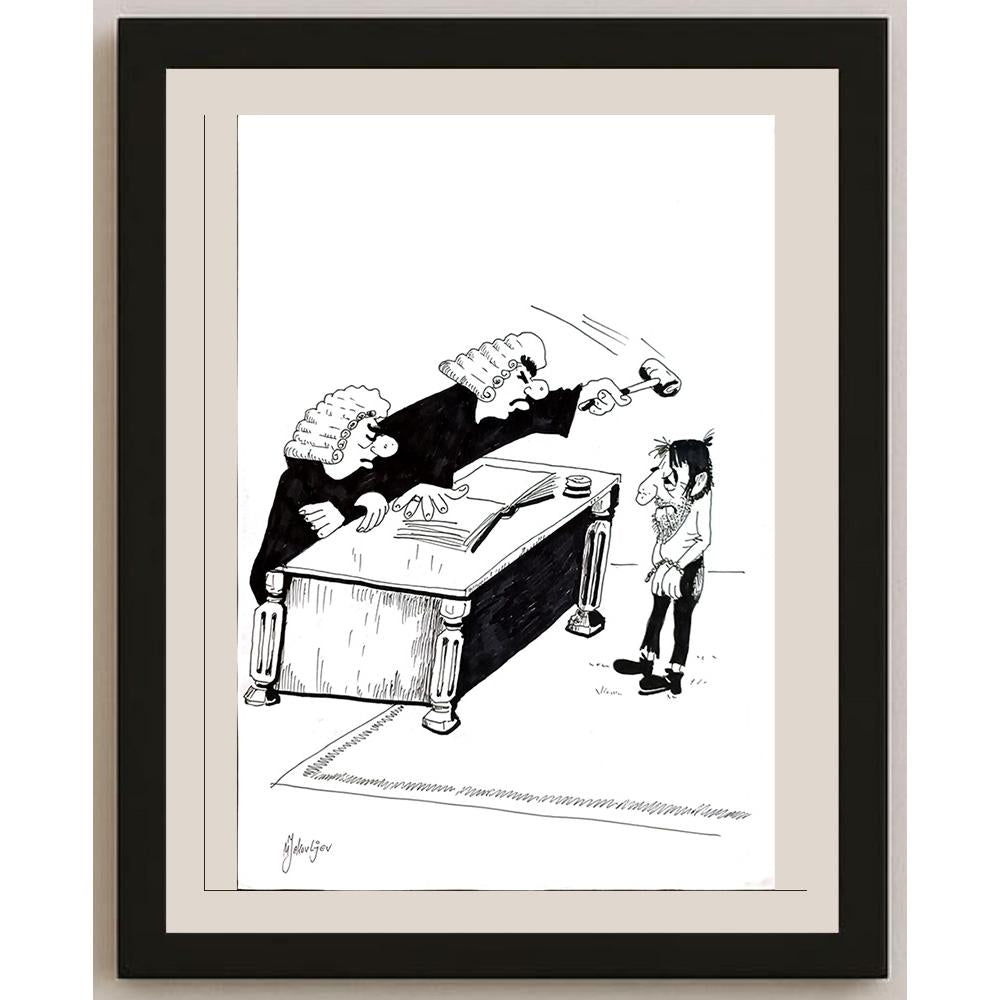 Miroslav Jakovljev 29x21cm Orijinal Karikatür BOD04812